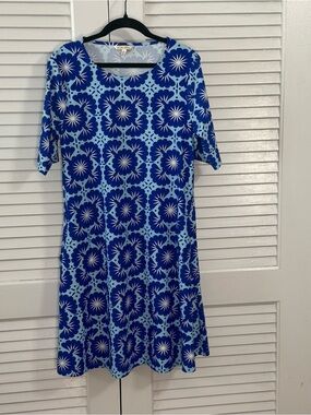 All For Color Blue Floral Shift Dress